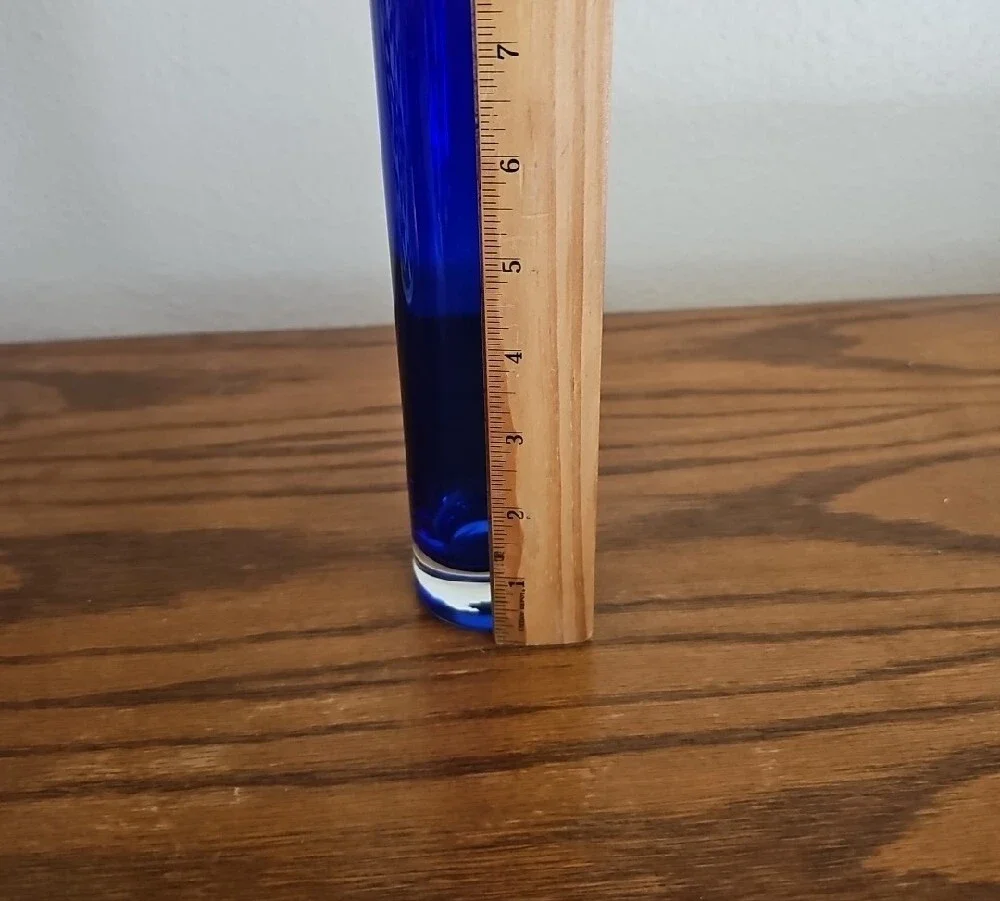 Cobalt Blue Glass Cylinder Vase Tote 9